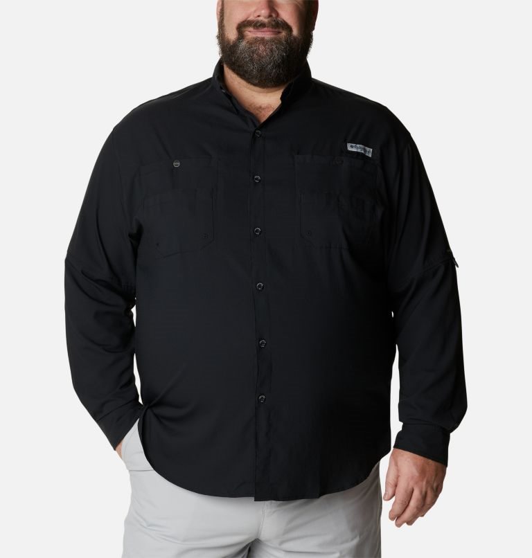 Men\'s Columbia PFG Tamiami II Long Sleeve Shirts Black | Plus Size CA-X6C30